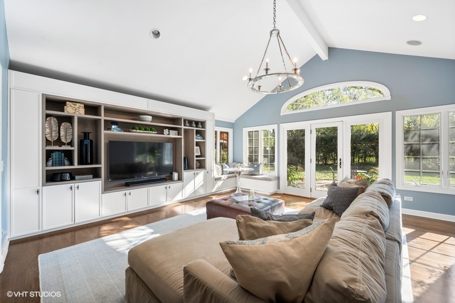 915 Golfview Road Glenview, IL 60025 - Photo 6 of 31 a living room with furniture a flat screen tv and a large window