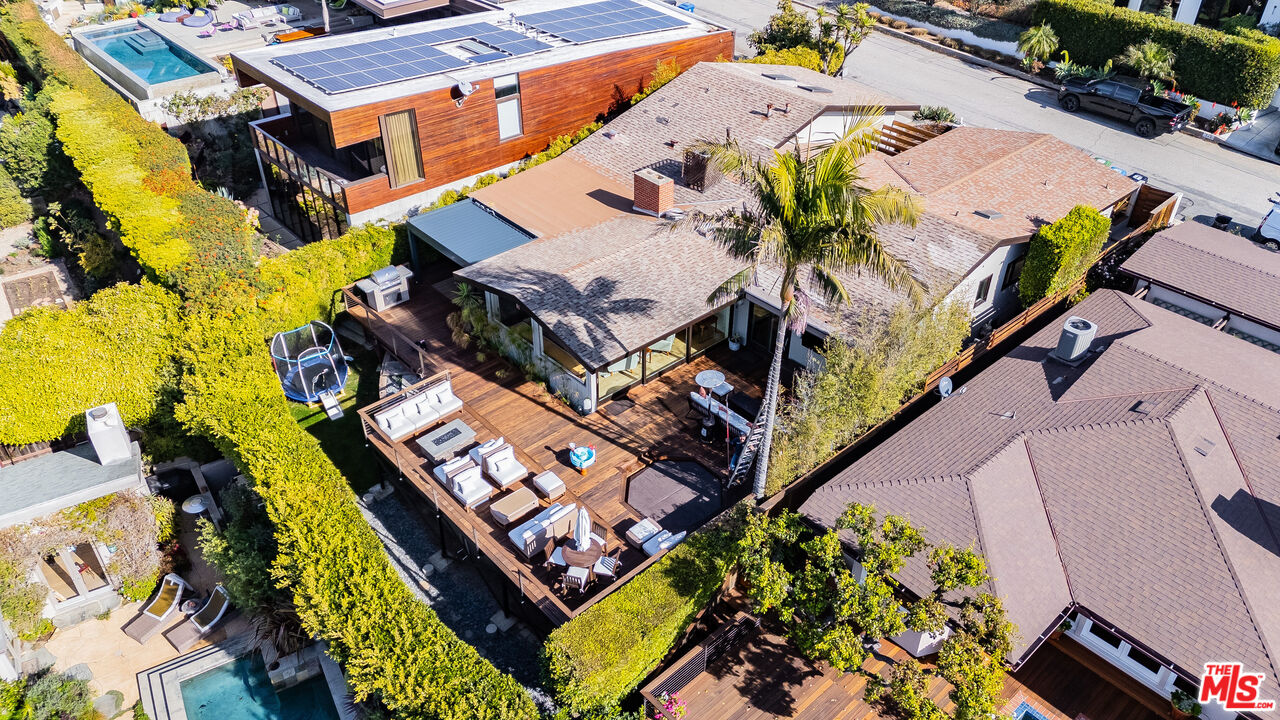 245 Tranquillo Road Pacific Palisades, CA 90272 - Photo 44 of 45 an aerial view of a house with a yard and potted plants