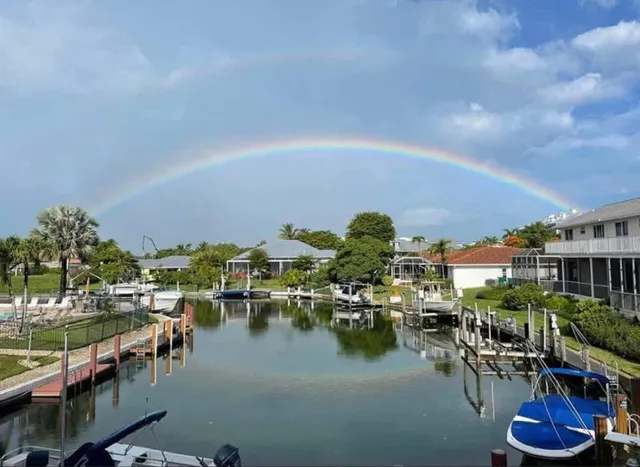 a front view of a building with street