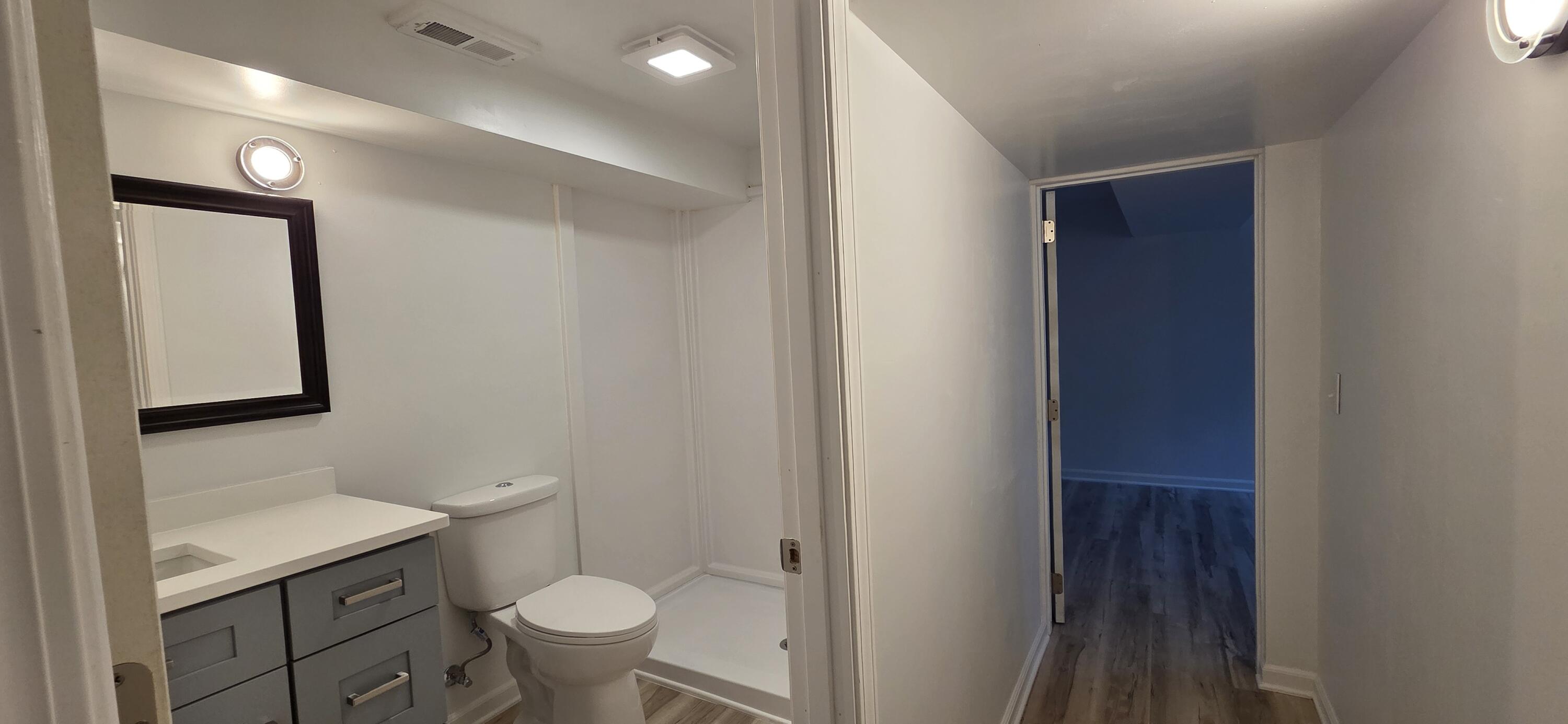 7325 Locust Avenue Gary, IN 46403 - Photo 91 of 136 a bathroom with a toilet a sink a vanity and mirror