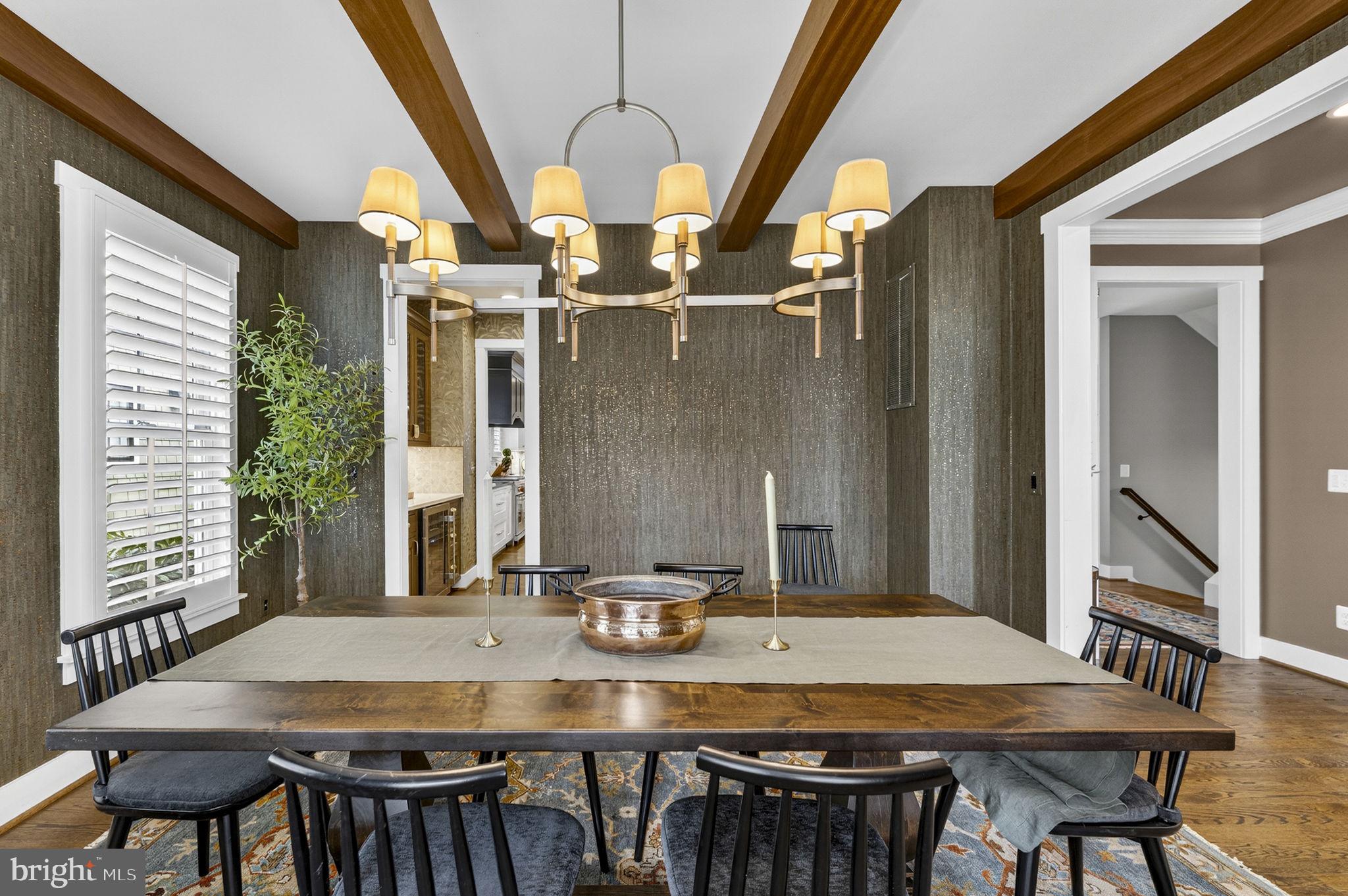 105 Reed Street Middleburg, VA 20117 - Photo 9 of 62 a view of a dining room with furniture and a chandelier