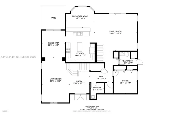 a room with gym equipment and a view of living room