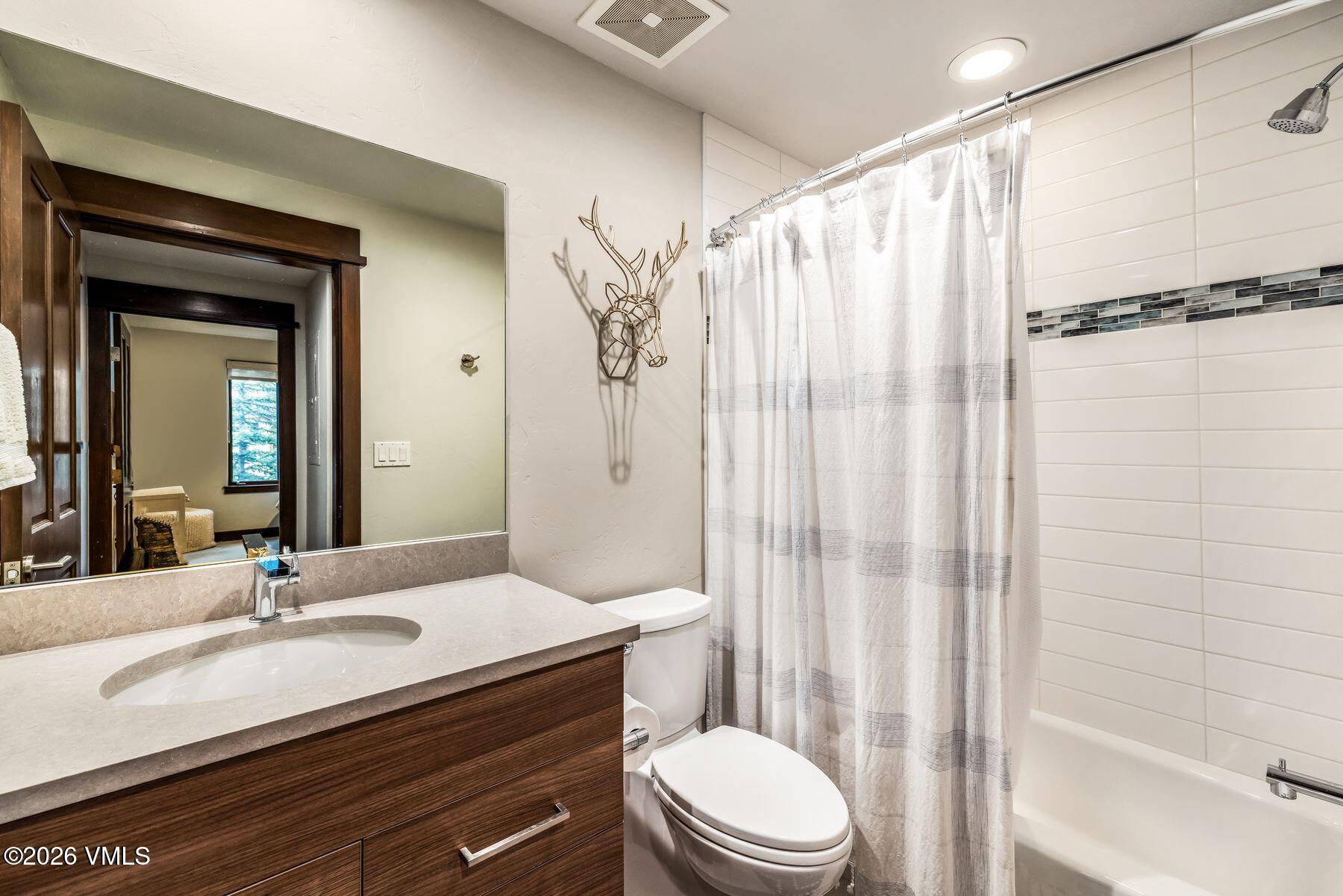 30 Cresta Road, Unit 202 Edwards, CO 81632 - Photo 17 of 23 a bathroom with a sink a toilet a mirror and shower