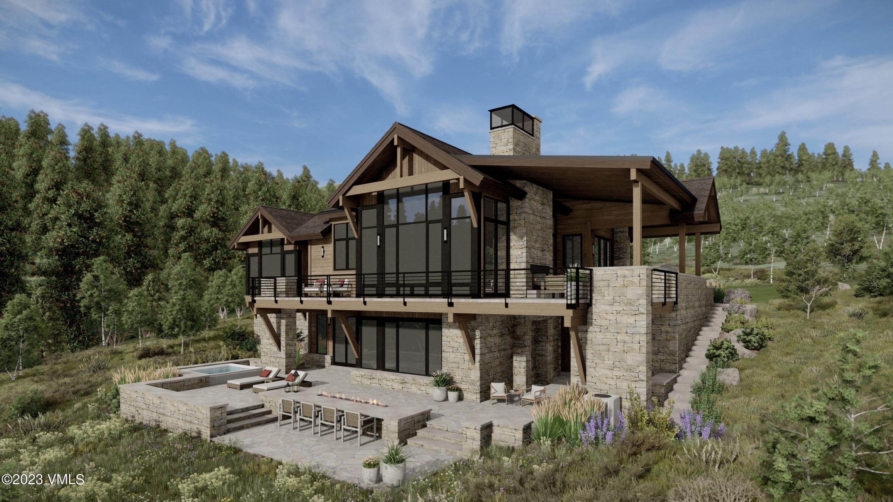 a front view of a house with swimming pool