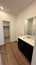637 The Ugly Way Jarrell, TX 76537 - Photo 5 of 15 a bathroom with a sink and a mirror