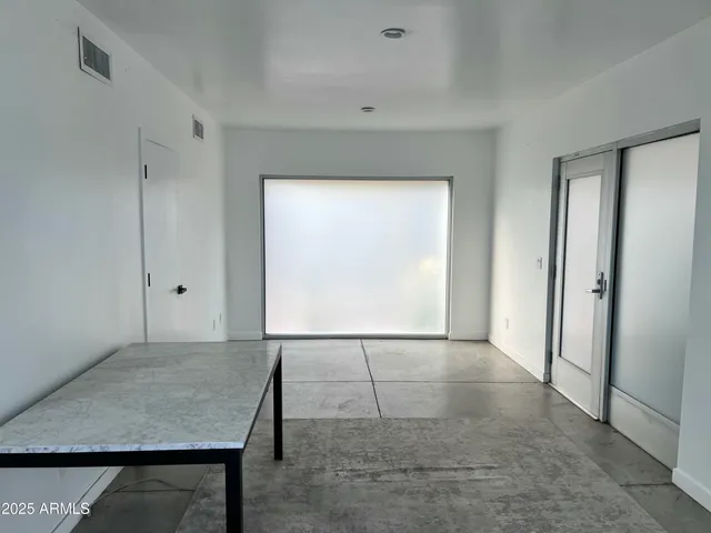 an empty room with a window