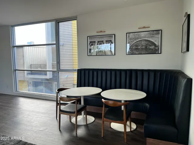 an entryway with a white walls