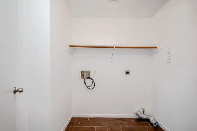 a view of a room with racks on the wall