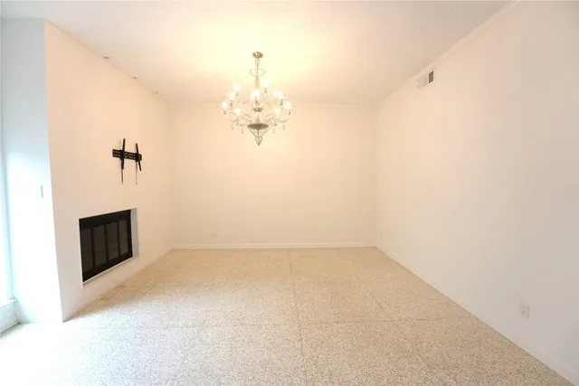 a view of a livingroom with a chandelier