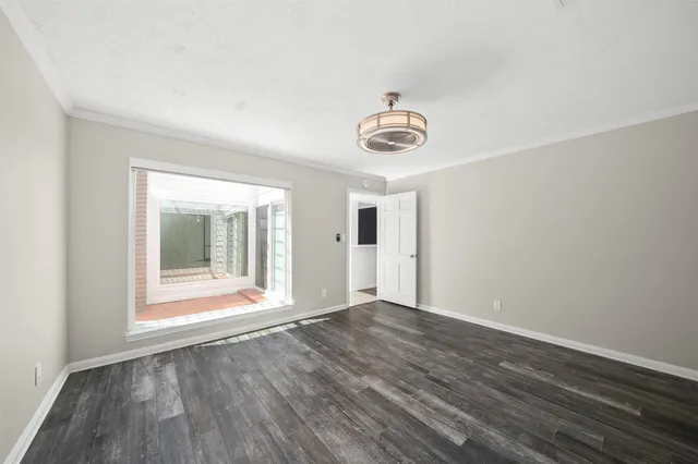 an empty room with a window