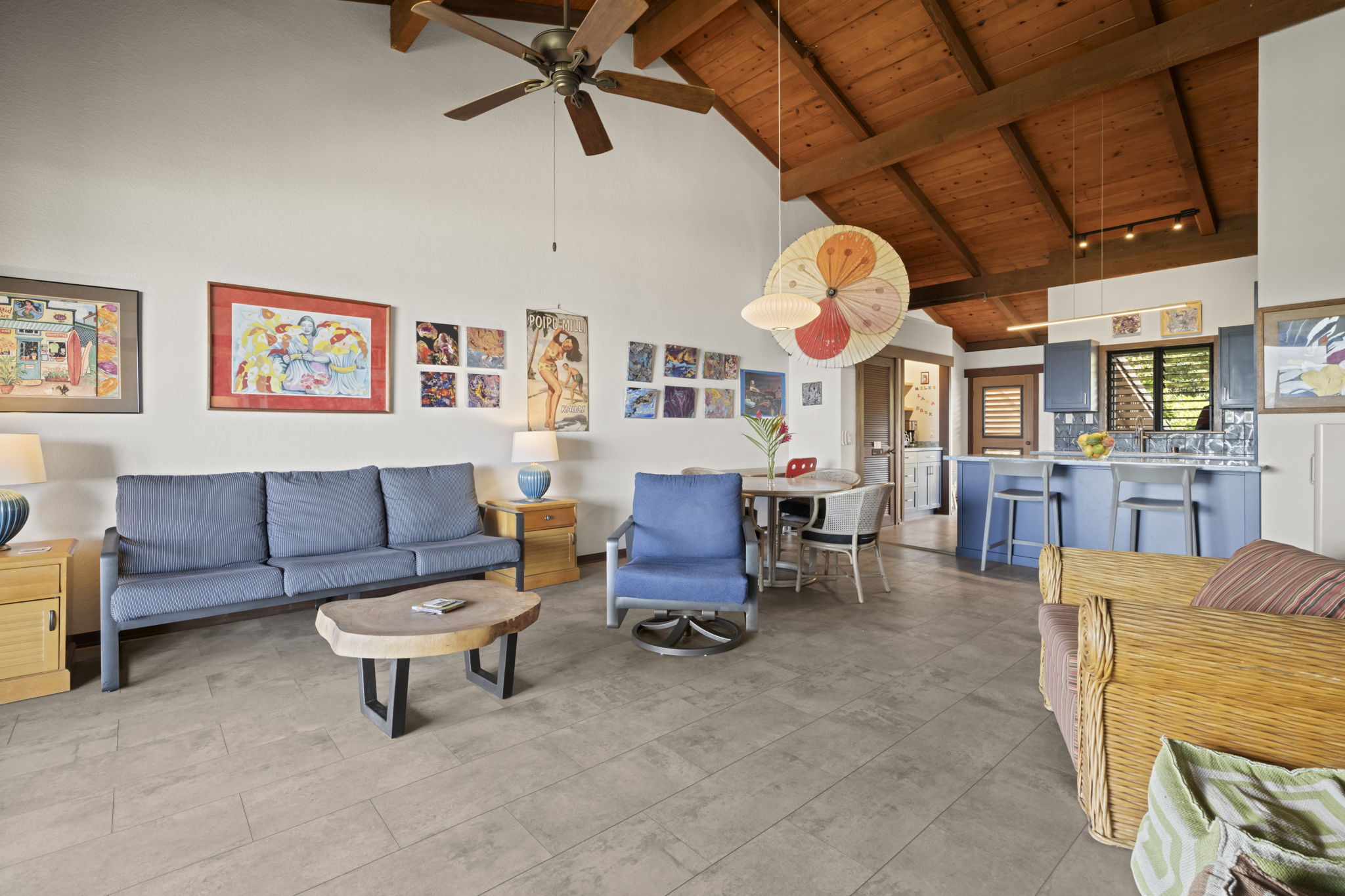 1870 Hoone Road, Unit 831 Koloa, HI 96756 - Photo 9 of 30 a living room with furniture and kitchen view