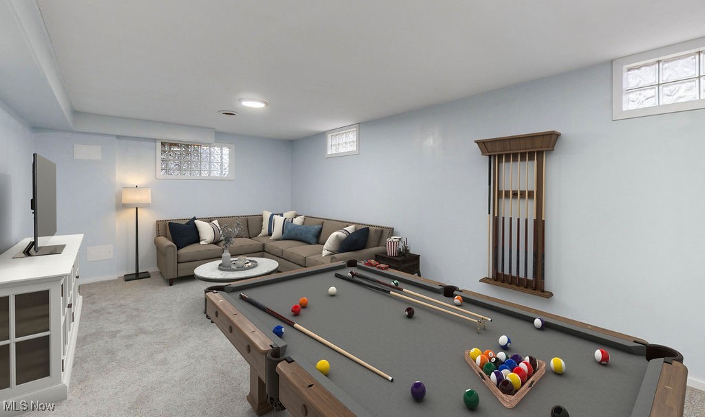 622 Stanley Road Akron, OH 44312 - Photo 28 of 33 Virtually Staged recreation room featuring light colored carpet and billiards