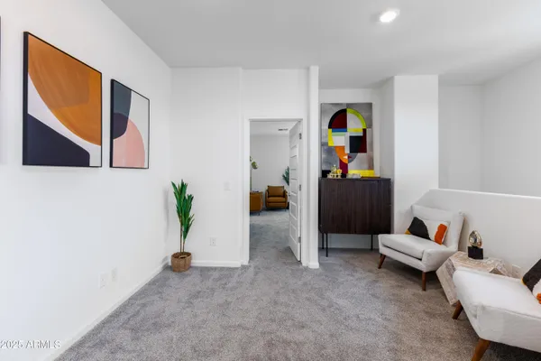 a living room with furniture