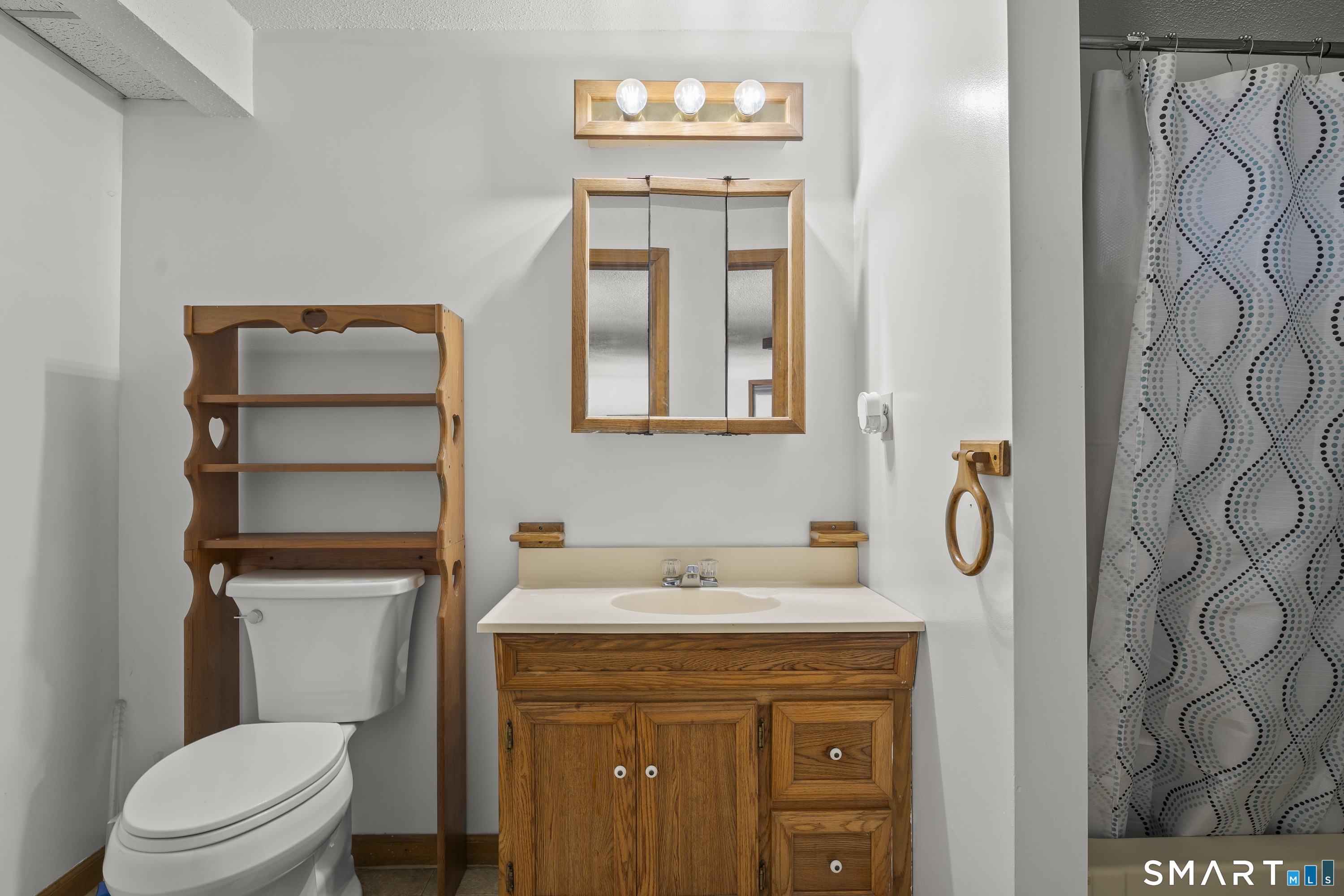 172 Old Willimantic Road Columbia, CT 06237 - Photo 36 of 39 a bathroom with a sink mirror vanity and toilet