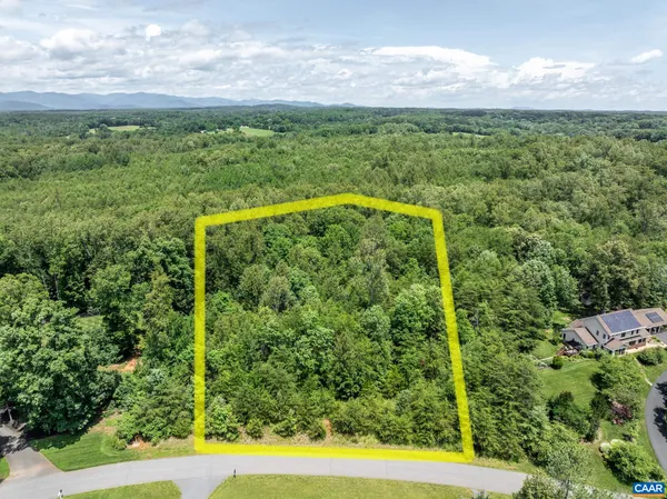 a view of a green yard with an outdoor space