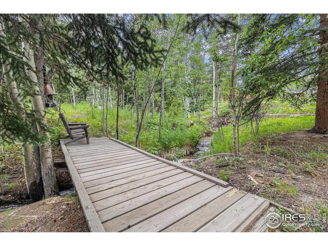 a view of a wooden deck