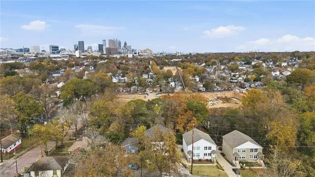 an aerial view of a city