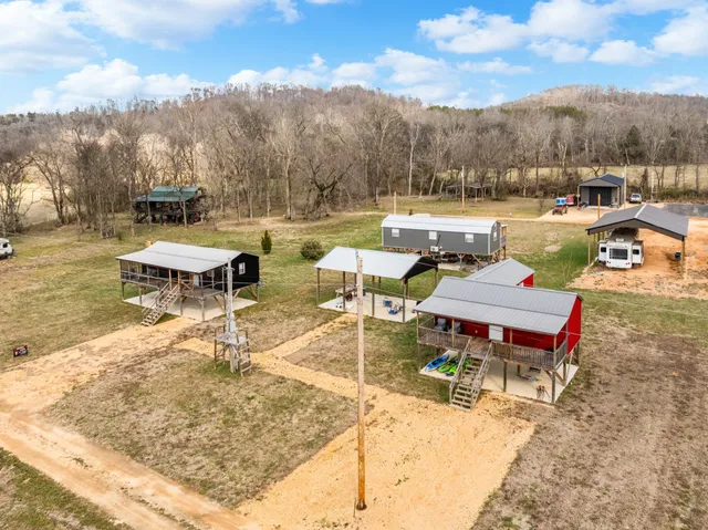 a view of a lake with outdoor space
