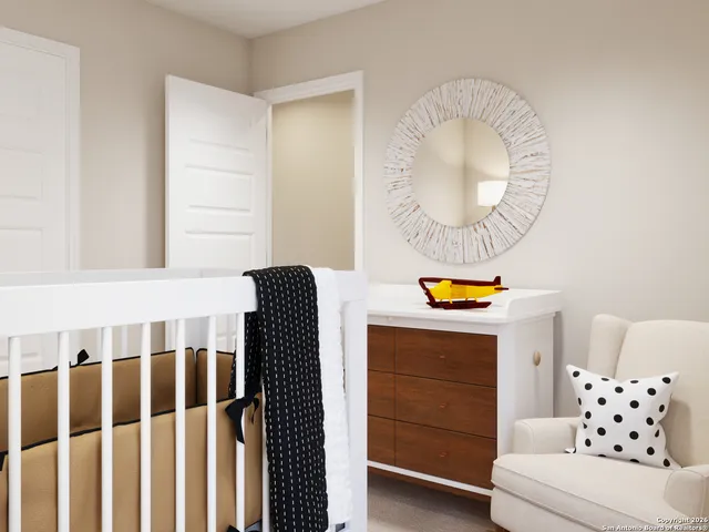 a bathroom with a sink a mirror and a shower curtain