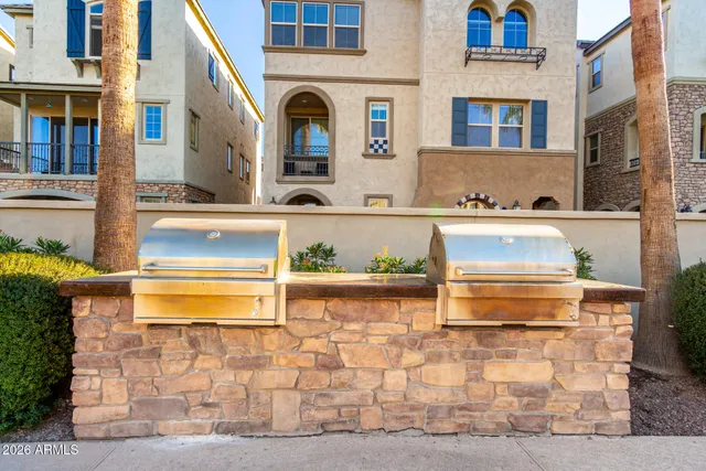 a view of street with a slide