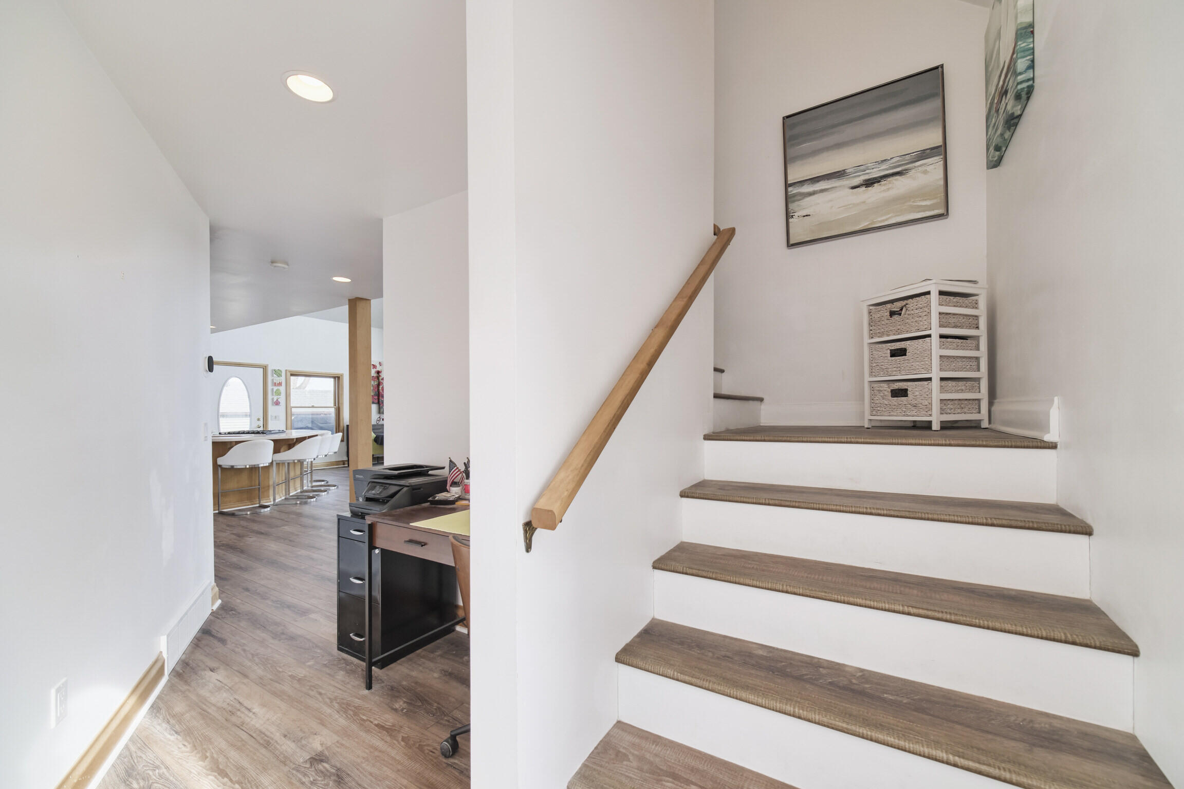 8579 Bayview Road Onekama, MI 49675 - Photo 41 of 72 Staircase leading upstairs