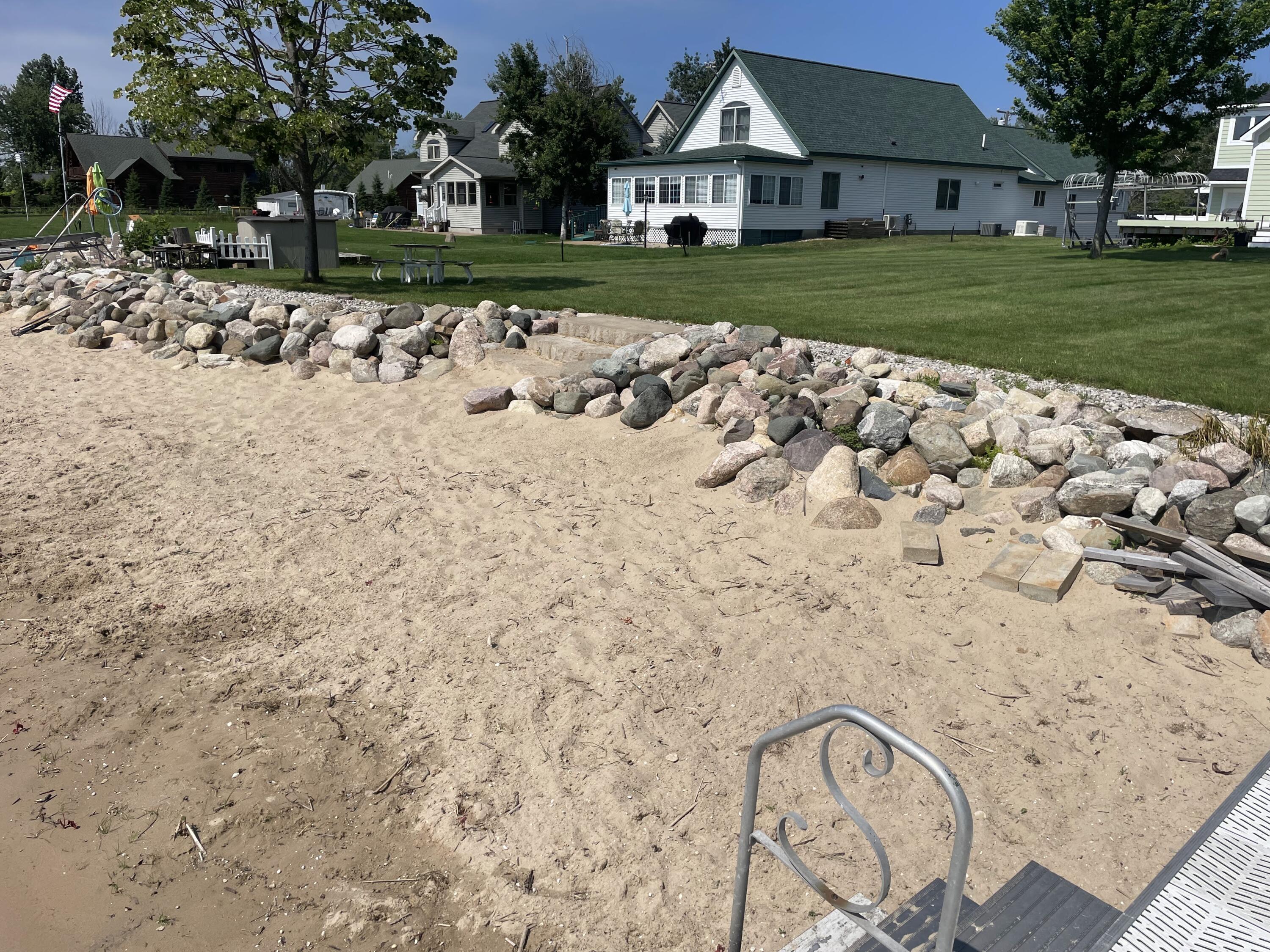 8579 Bayview Road Onekama, MI 49675 - Photo 5 of 72 Wonderful sandy beach & seawall!