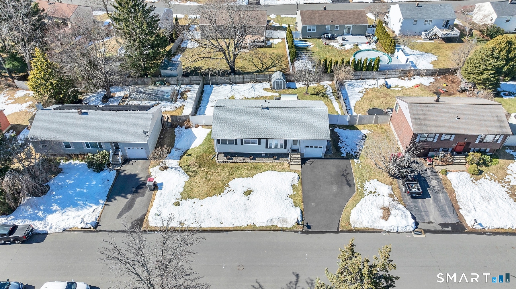 110 Meadow Lark Road Naugatuck, CT 06770 - Photo 24 of 40 an aerial view of a house with a yard basket ball court and outdoor seating