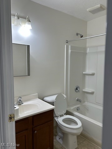 11509 Granger Road Cleveland, OH 44125 - Photo 9 of 16 Full bath with shower / bathtub combination, vanity, a textured ceiling, and light tile patterned floors