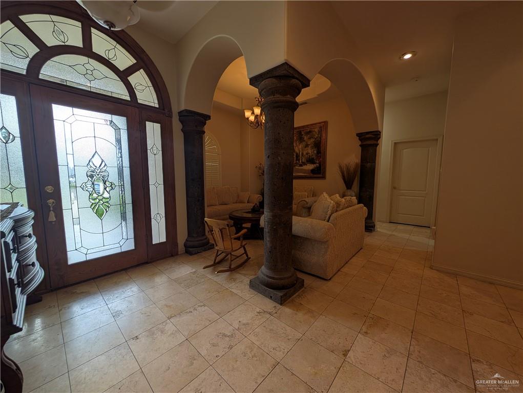 2000 East 25th Street Mission, TX 78574 - Photo 2 of 27 Entrance foyer with arched walkways, recessed lighting, and ornate columns