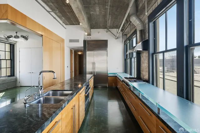 a view of a bathroom with a shower