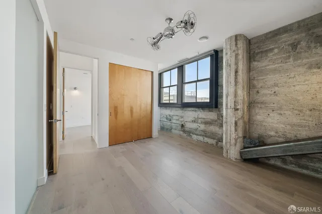 an empty room with windows