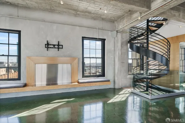 a swimming pool with outdoor seating