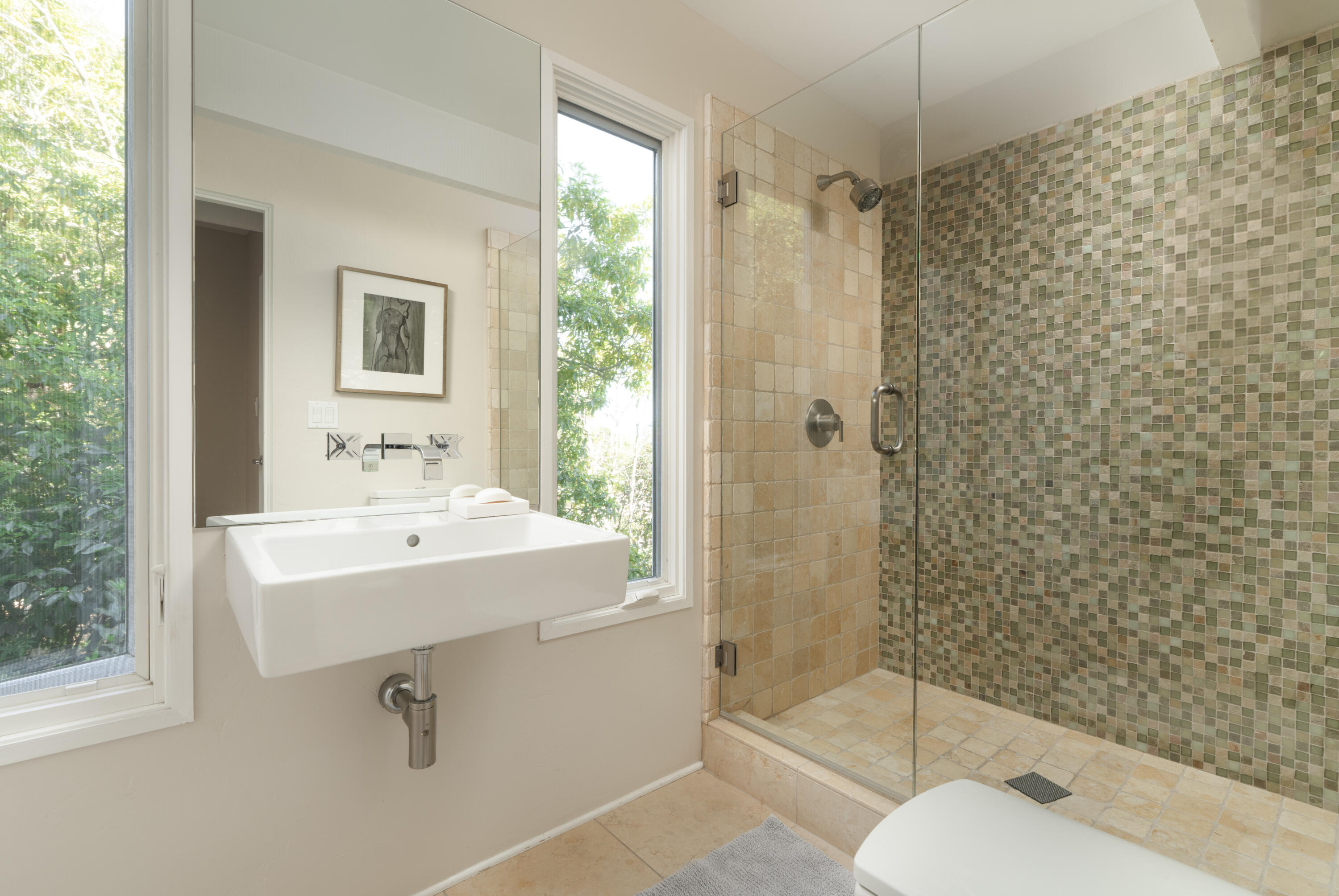 1315 Mission Ridge Road Santa Barbara, CA 93103 - Photo 22 of 34 a bathroom with a sink toilet and shower