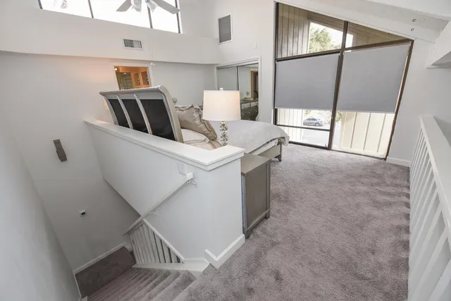 a view of kitchen with furniture and wooden floor
