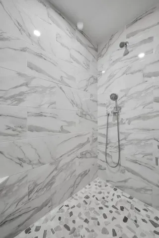 a bathroom with a shower