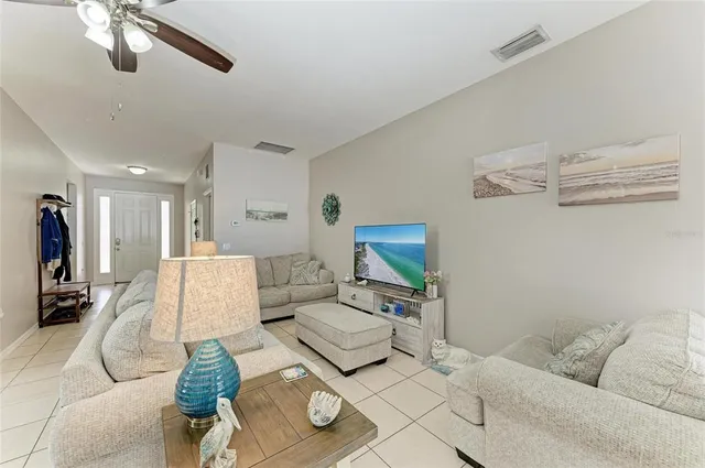 a living room with furniture