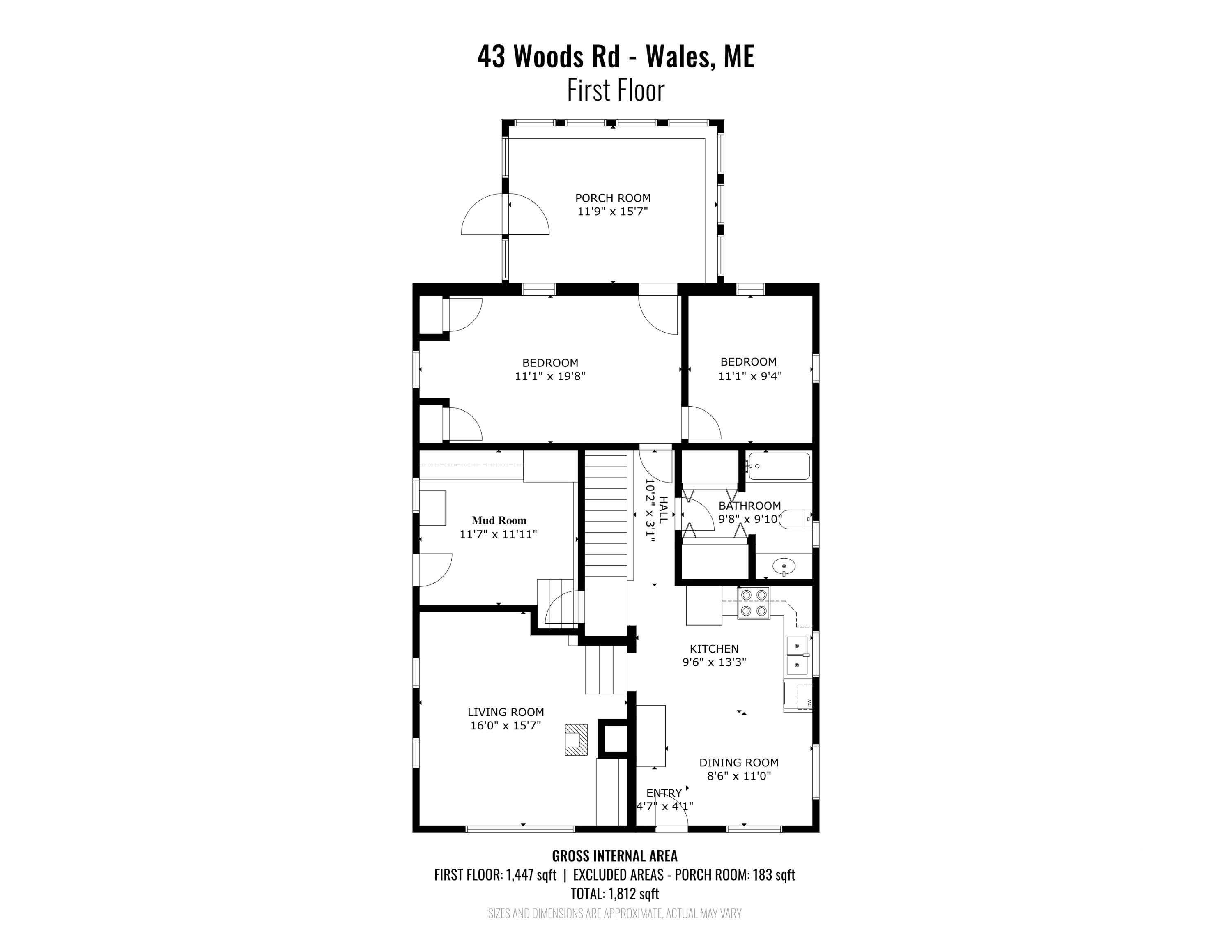 43 Woods Road Wales, ME 04280 - Photo 42 of 43 2-43WoodsRd-Wales_FloorPlan-Floor 1