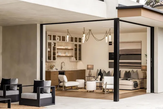 a living room with furniture