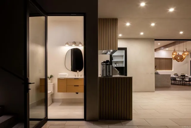 a view of room with stairs and a couch