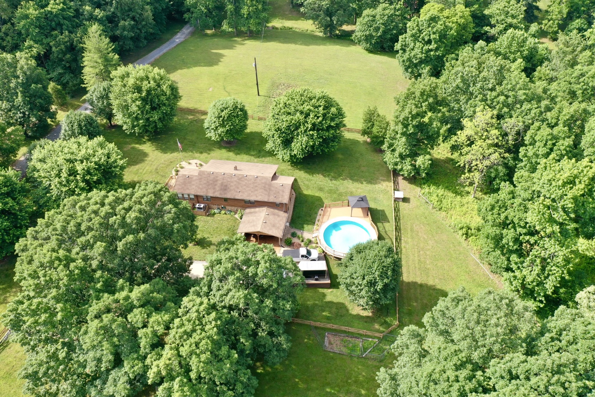 188 Link Road Cottontown, TN 37048 - Photo 45 of 45 an aerial view of a house with a yard swimming pool outdoor seating and yard