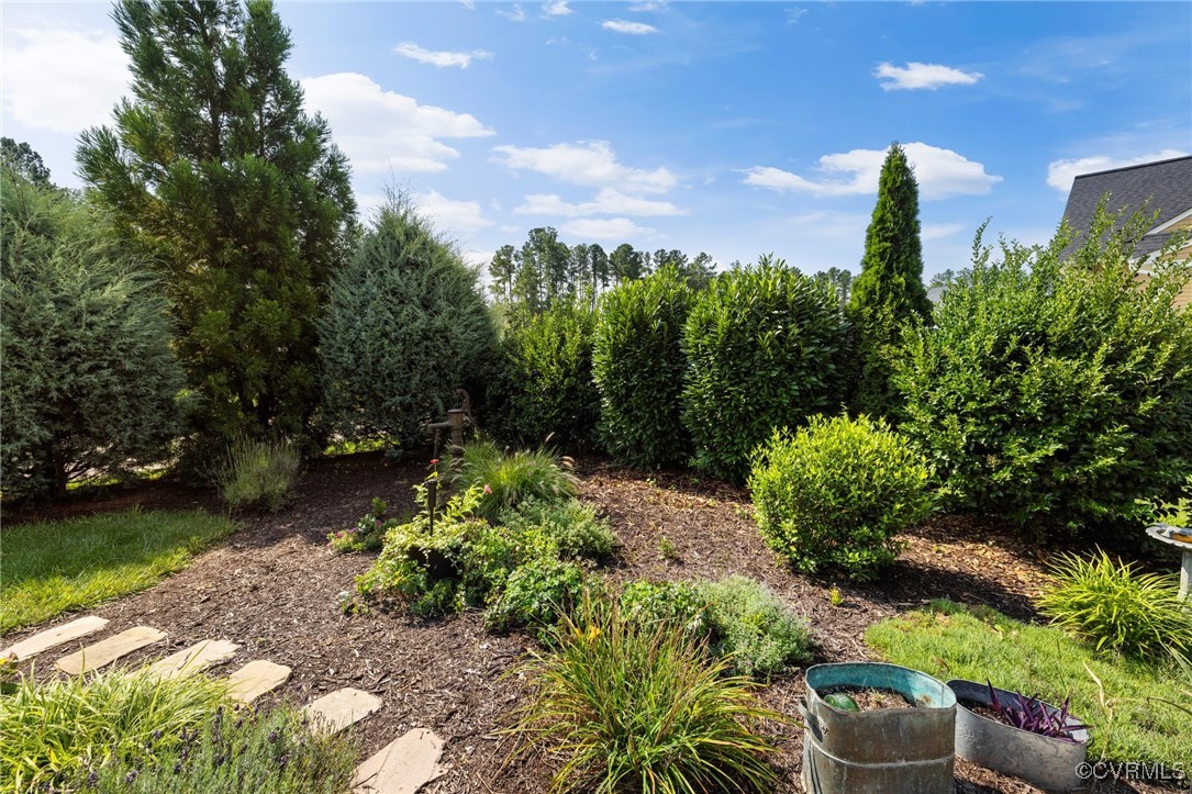 11200 Avening Road Midlothian, VA 23112 - Photo 26 of 35 a view of a garden with a fountain