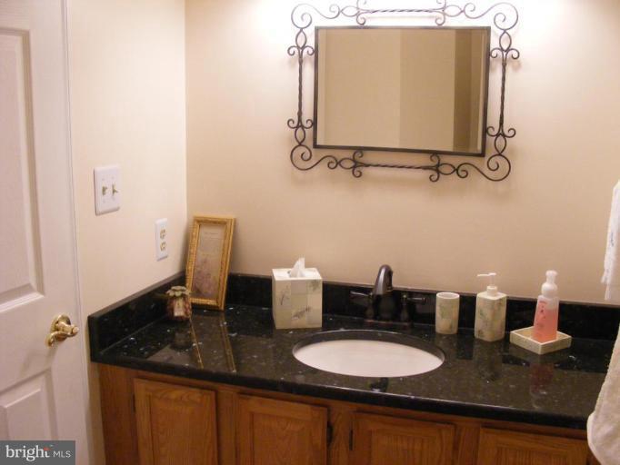 1219 Providence Road Towson, MD 21286 - Photo 8 of 27 a bathroom with a granite countertop sink a mirror and vanity