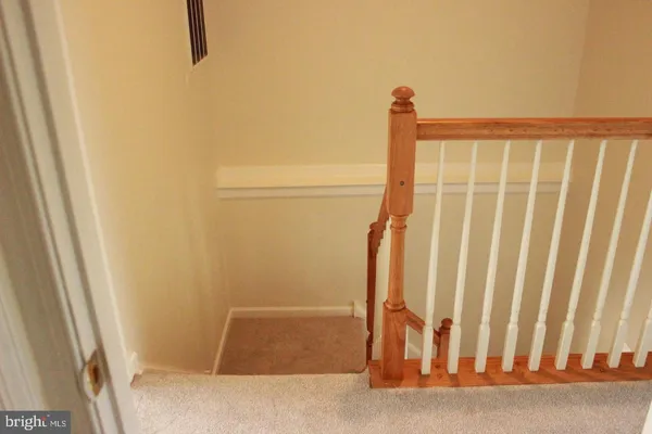 a view of a bathroom with staircase
