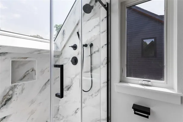 a bathroom with a shower