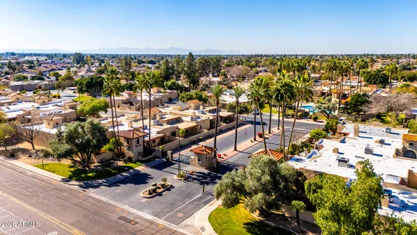 an aerial view of a city