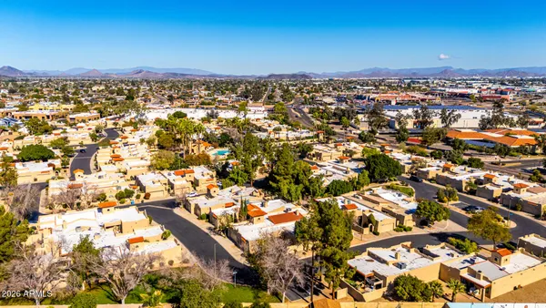 an aerial view of a city