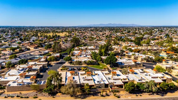 an aerial view of a city