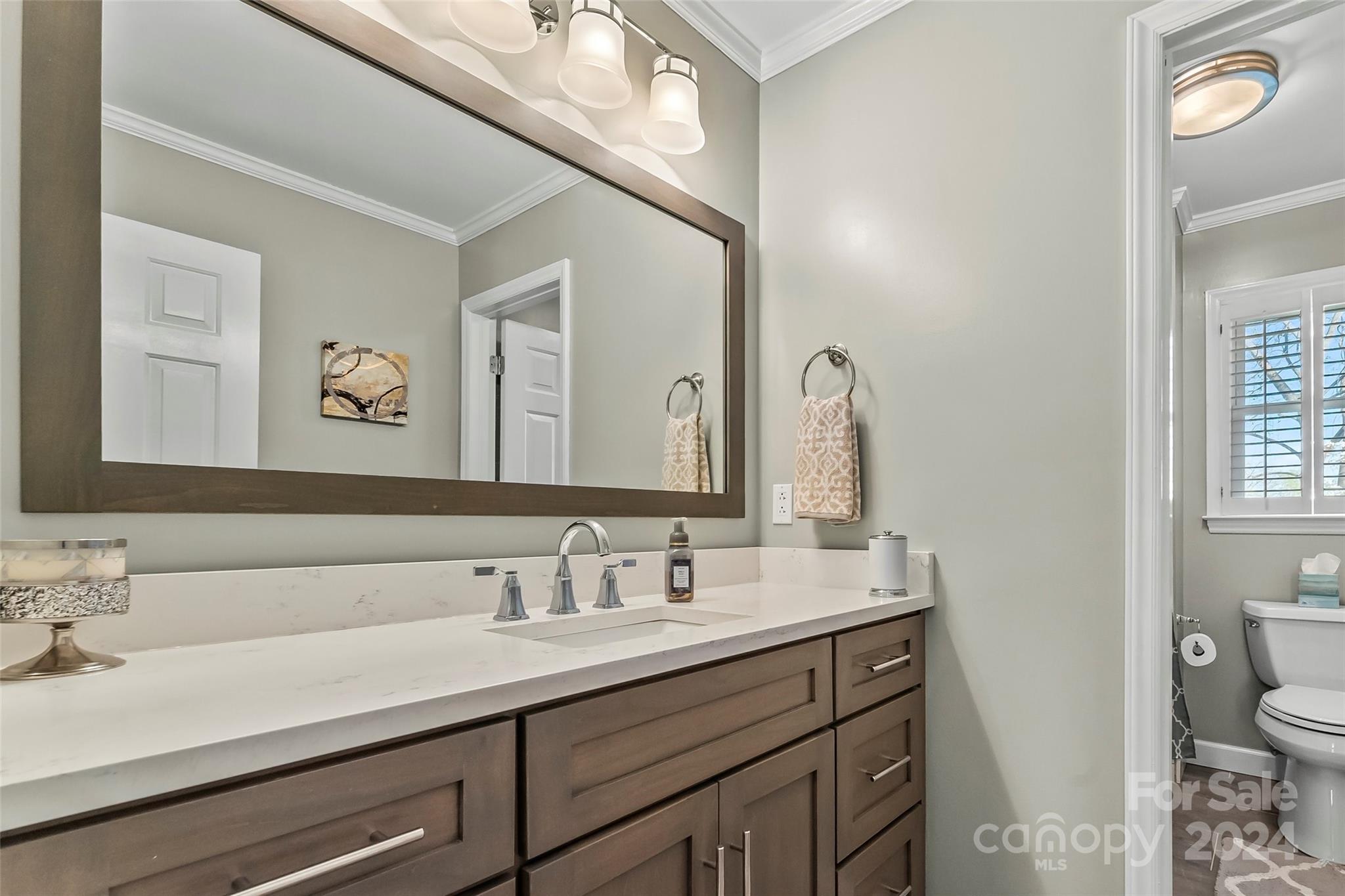 203 Lost Corner Road Morganton, NC 28655 - Photo 23 of 47 a bathroom with a sink vanity and a toilet