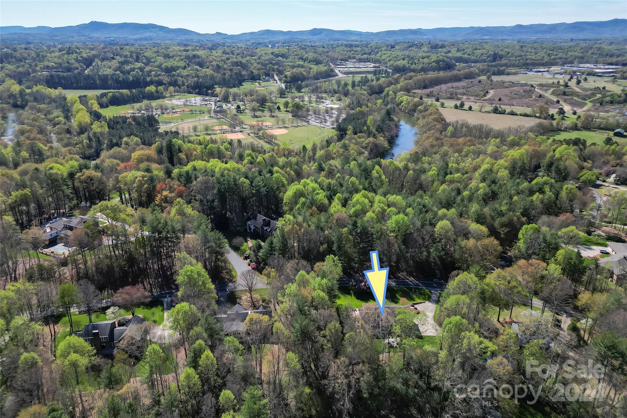 203 Lost Corner Road Morganton, NC 28655 - Photo 47 of 47 an aerial view of green landscape with trees houses and lake view