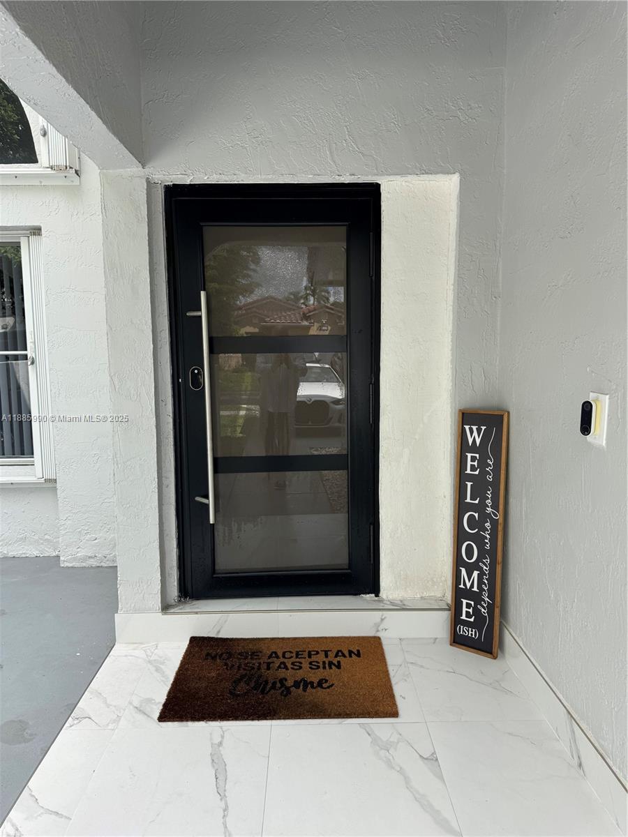a view of front door of a house